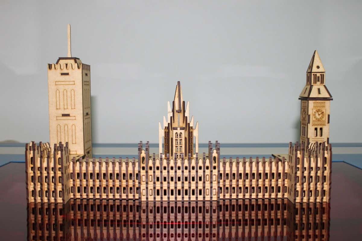 Laser Cut London Big Ben, Wooden 3D Model, 3D Building Drawing Vector File