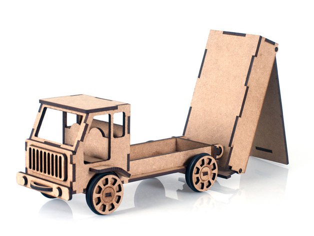 Laser Cut Lorrey Truck Toy Model Free CDR Vectors File