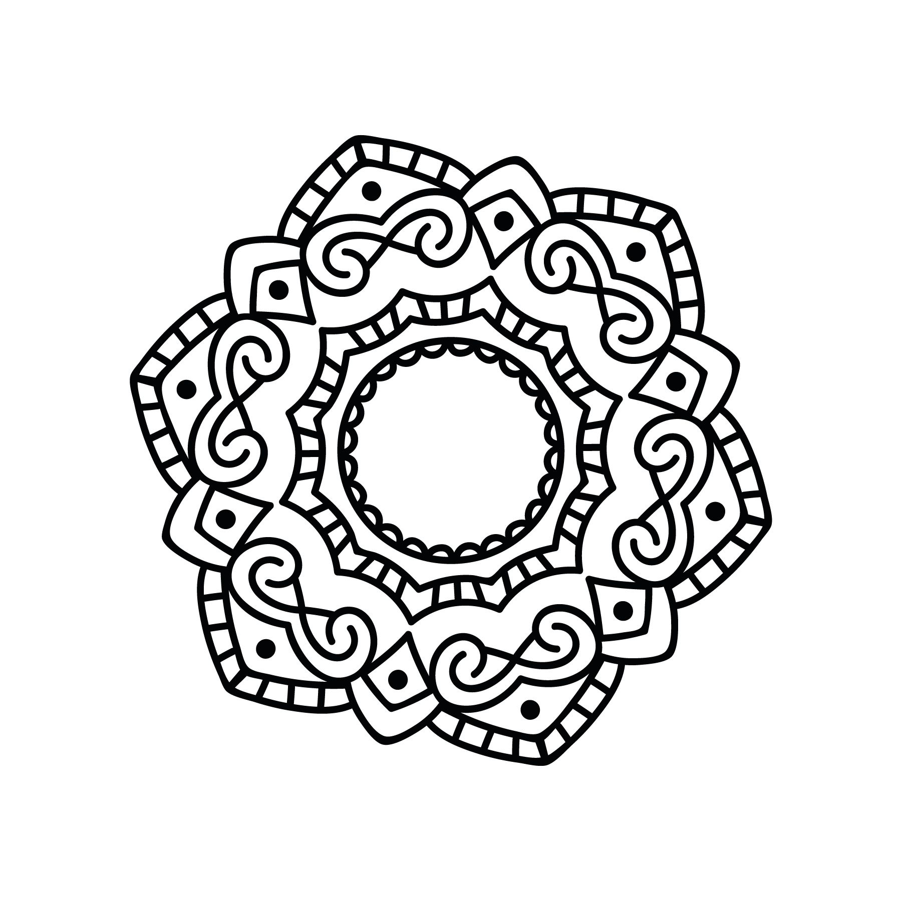 Laser Cut Mandala Floral Pattern Design DXF File
