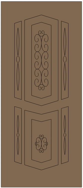 Laser Cut MDF Door Panel Design DXF File