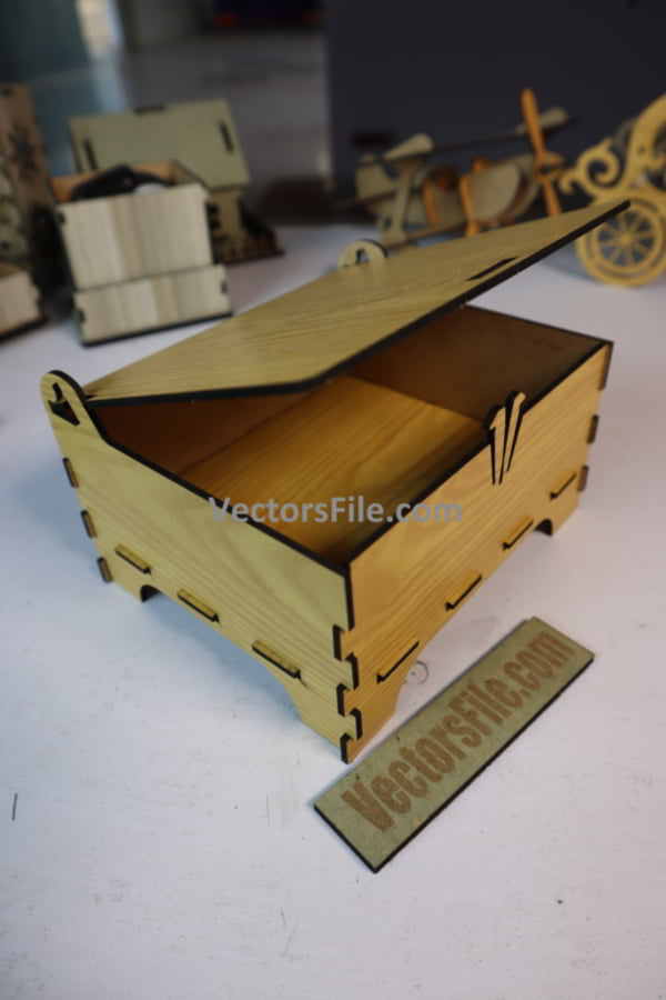 Laser Cut MDF Jewelry Box Wedding Gift Box DXF and PDF File