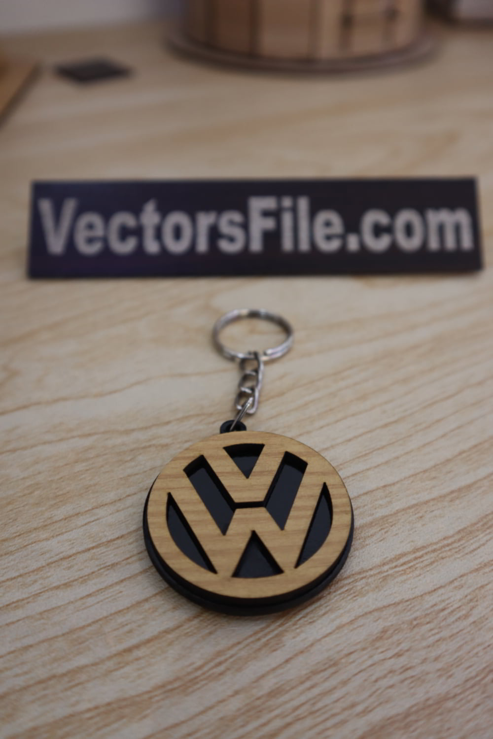 Laser Cut MDF Volkswagen Keyring VW Keychain Vector File