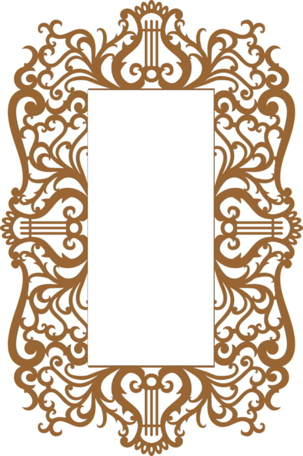 Laser Cut Mirror Frame Design DXF and CDR File for Laser Cutting