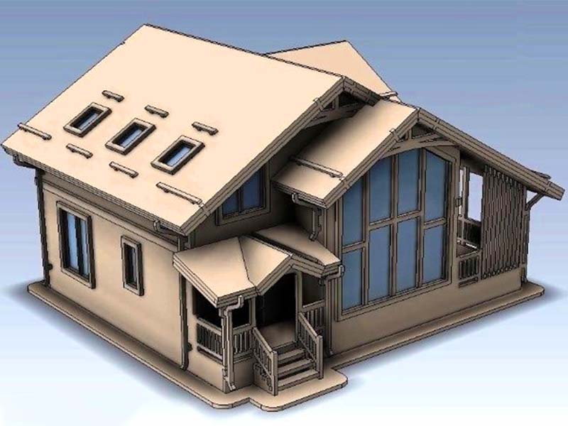 House Cut Model Laser Cut Modern Attic House Design Model Vector File | Vectors File