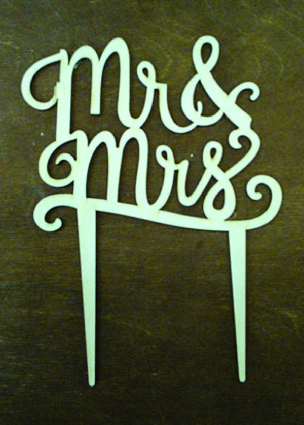Laser Cut Mr and Mrs Cake Topper for Couple CDR File