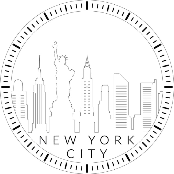 Laser Cut New York Skyline Wall Clock Template Art CDR Vectors File