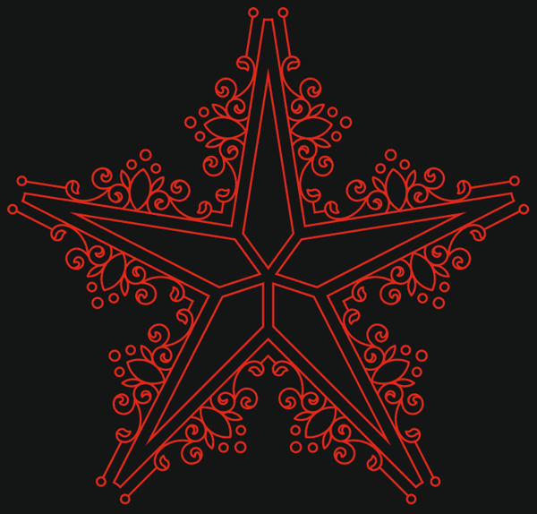 Laser Cut Ornament Star Panel Design Vector File