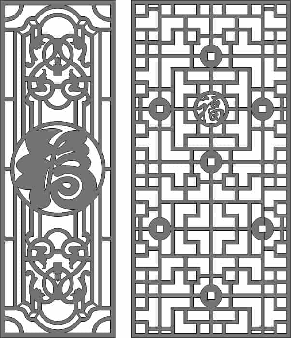 Laser Cut Partition Indoor Panel Room Divider Seamless Patterns Free Vector