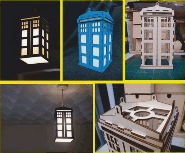 Laser Cut Phone Boothe Night light Lamp CDR File