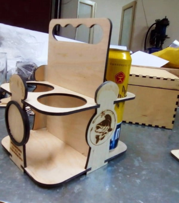 Laser Cut Plywood Beer Can Carrier Caddy DXF File