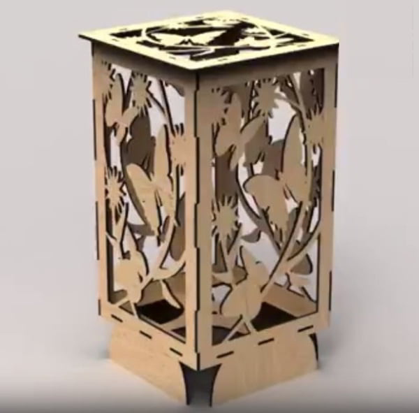 Laser Cut Plywood Butterfly Table Lamp CDR File