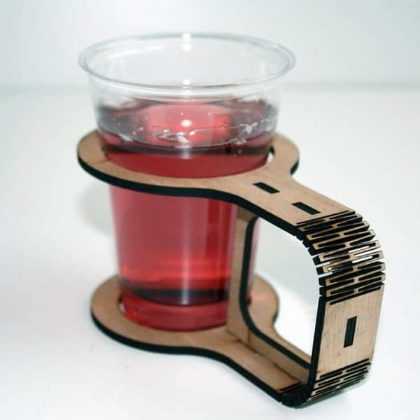 Laser Cut Plywood Cup Holder DXF File