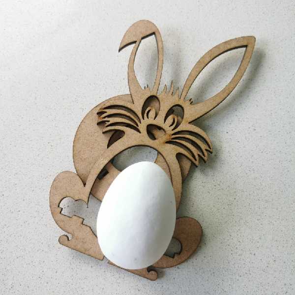 Laser Cut Plywood Easter Bunny Egg Holder Template CDR File