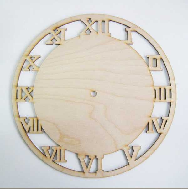 Laser Cut Plywood Wall Clock in Roman Pattern CDR File
