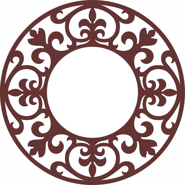 Laser Cut Privacy Partition Window Grill Round Panel DXF File