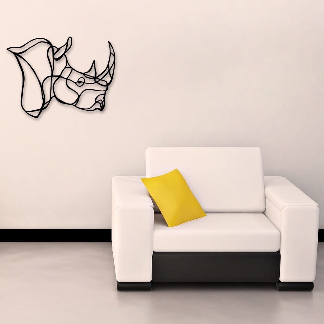 Laser Cut Rhino Wall Art Home Decor Ideas CDR File