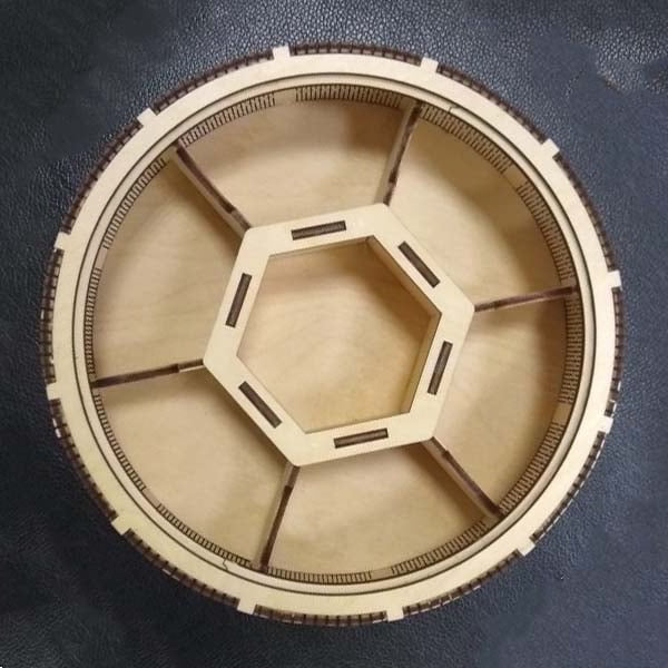 Laser Cut Round Box with 7 Compartments DXF File