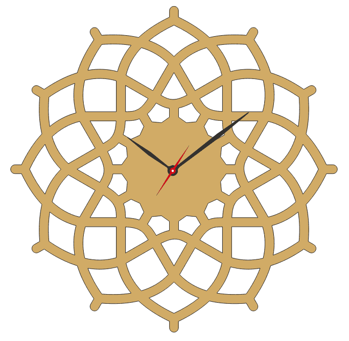 Laser Cut Round Wall Clock CDR File
