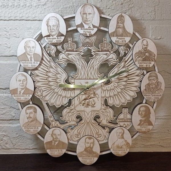 Laser Cut Rulers Of Russia Wall Clock CDR File