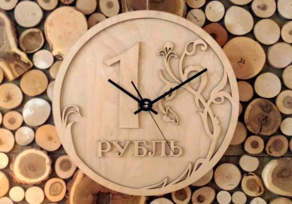 Laser Cut Russian Ruble Clock CDR File