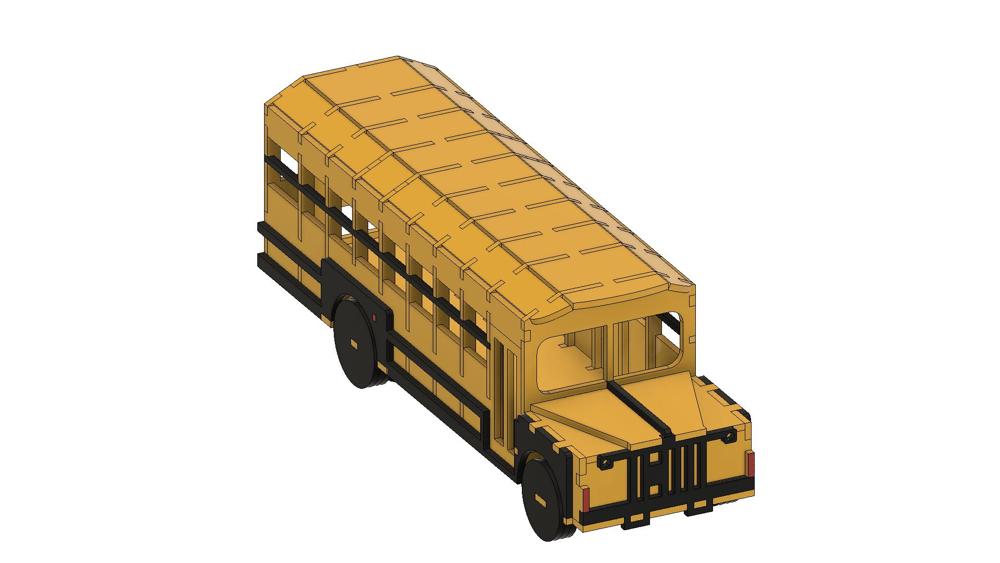 Laser Cut School Bus Template Free CDR Vectors File