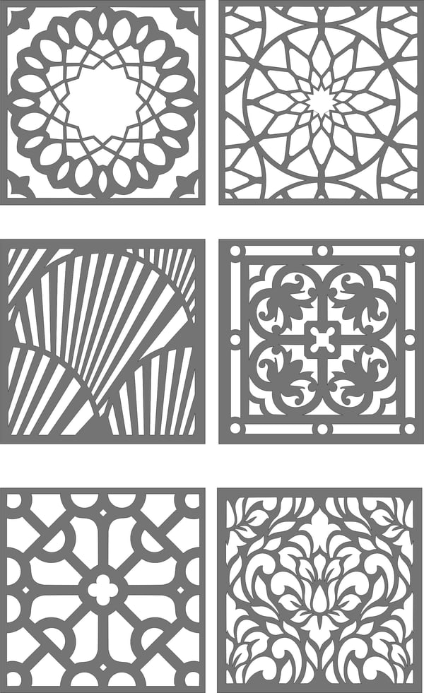 Laser Cut Screen Panel Grill Room Divider Patterns Free DXF File