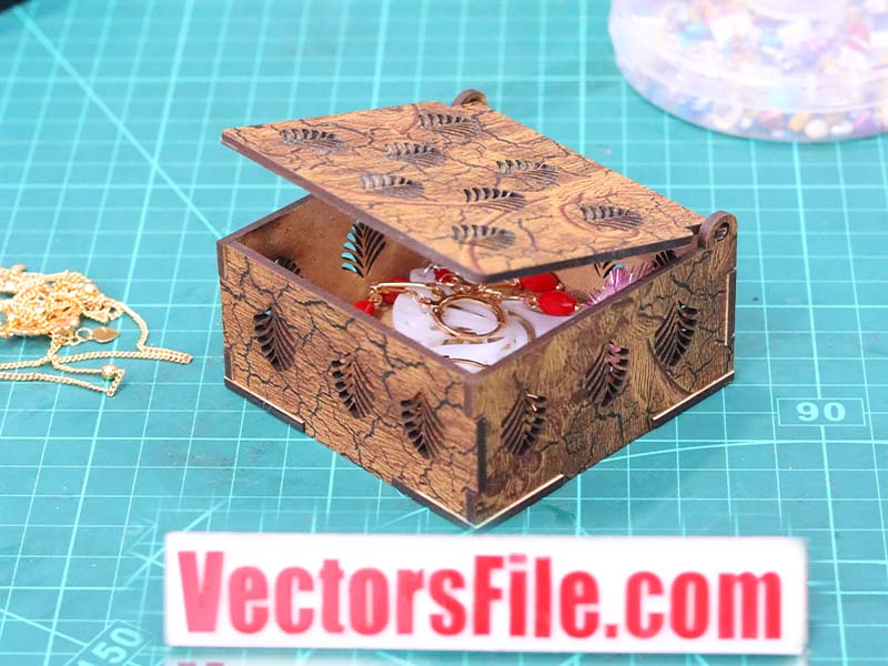 Laser Cut Small Gift Box Design Wooden Jewelry Box Template | Vectors File