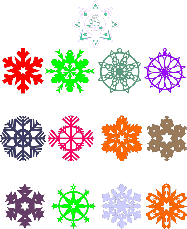 Laser Cut Snowflakes Set Template Free Vector File