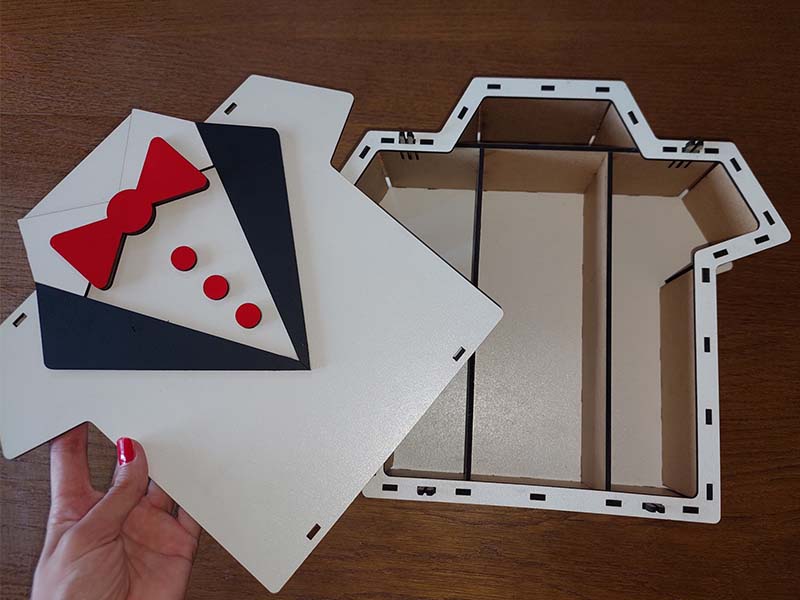 Laser Cut T Shirt Gift Box Design Chocolate Box Birthday Box | Vectors File