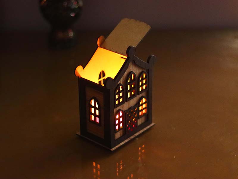 Laser Cut Tea Light House Miniature House Design | Vectors File