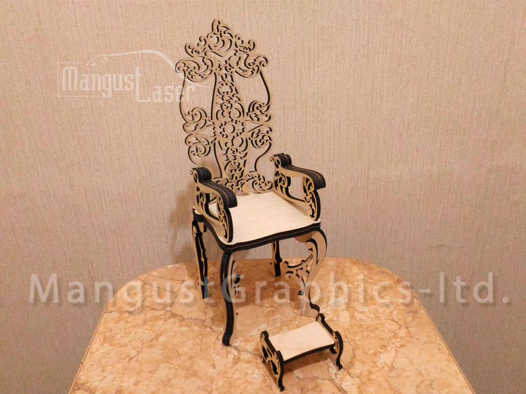 Laser Cut Throne Chair CNC Template Free CDR Vectors File