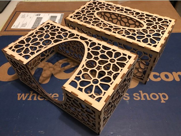Laser Cut Tissue Box 3mm Birch Plywood Free Free DXF Vectors File