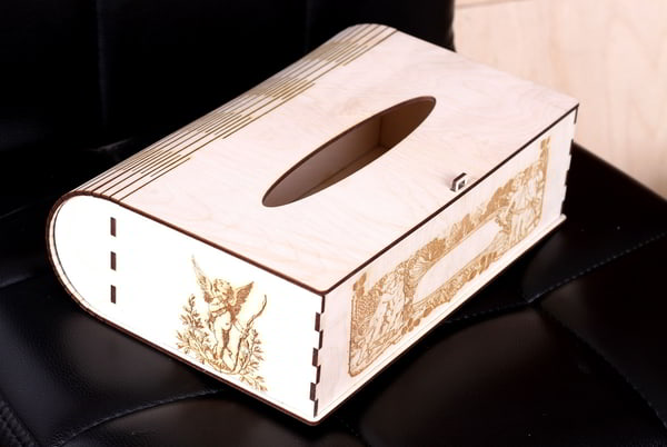 Laser Cut Tissue Box Engraved Tissue Holder Plywood Free CDR Vectors File