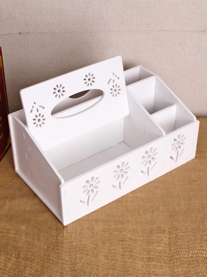 Laser Cut Tissue Box with Organizer Free CDR Vectors File