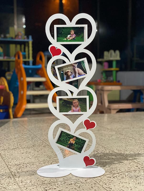 Laser Cut Tower of Hearts for Photo Frame CDR, DXF and Ai File