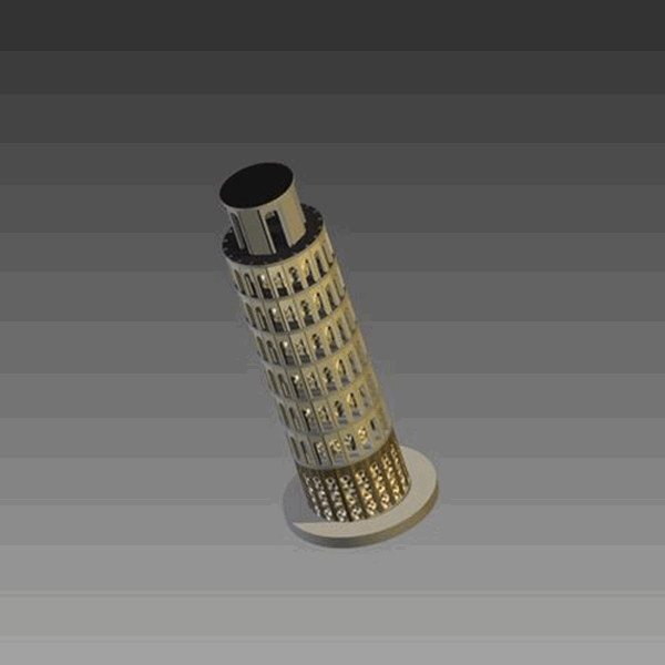 Laser Cut Tower of Pisa 3D Model Building CDR and DXF File