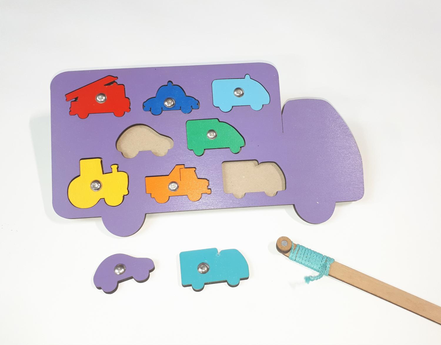 Laser Cut Vehicles Shapes Puzzle Wooden Peg Puzzles For Toddlers Free CDR Vectors File