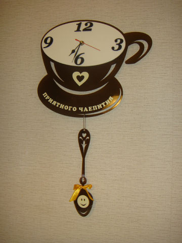 Laser Cut Wall Art Cup Of Tea Clock Free CDR Vectors File