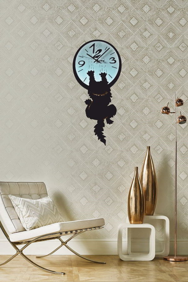 Laser Cut Wall Clock Cute Climbing Cat for Wall Decorative CDR File