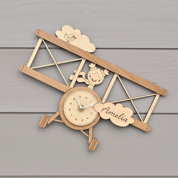 Laser Cut Wall Clock Template for Kids Room CDR File