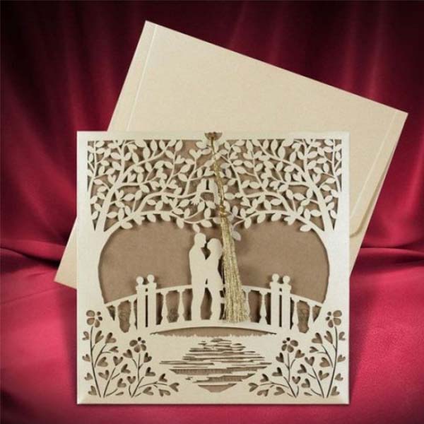 Laser Cut Wedding Invitation Card Design CDR and DXF File