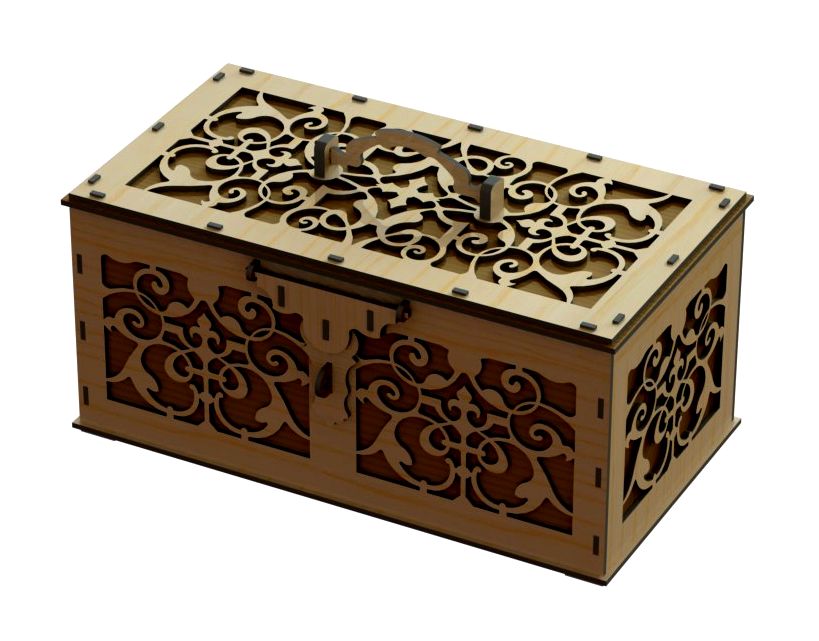 Laser Cut Wood Beautiful Box Template CDR File Free Download Vectors File