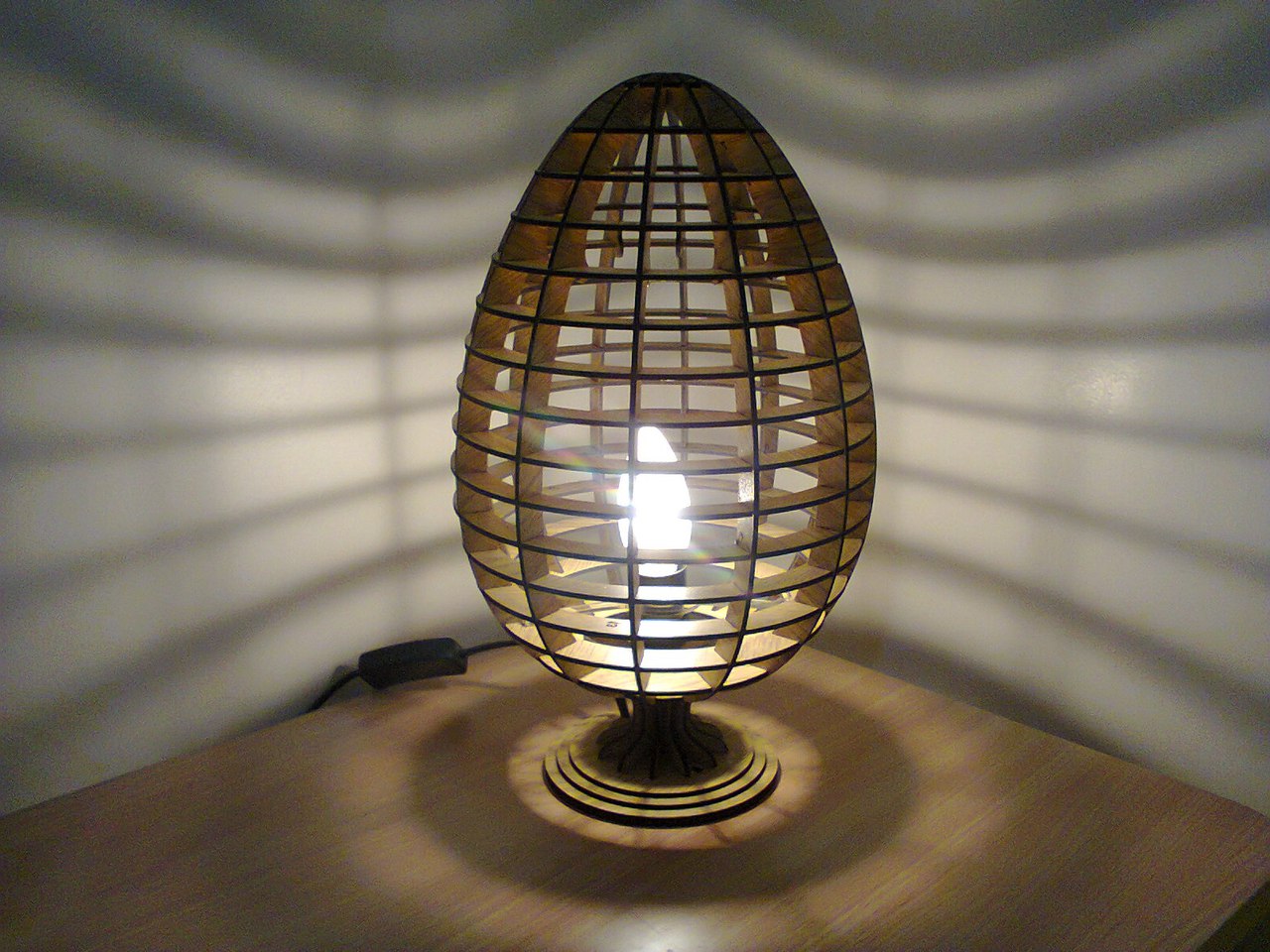Laser Cut Wood Easter Egg Lamp CDR Vectors File
