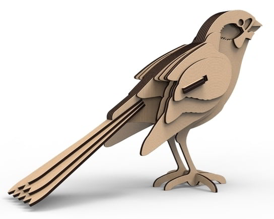 Laser Cut Wooden 3D Bird Model DXF File