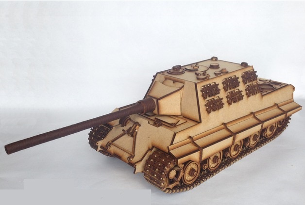 Laser Cut Wooden 3D Puzzle Jagdtiger Tank DXF File