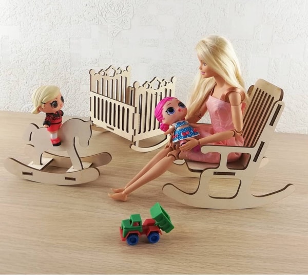 Laser Cut Wooden Baby Rocking Horse Toy DXF File