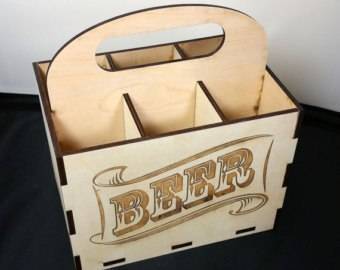 Laser Cut Wooden Beer Carrier layout CDR File