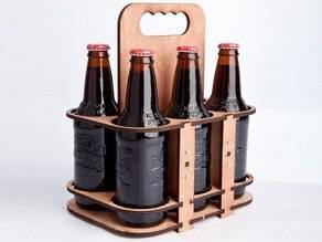 Laser Cut Wooden Beer Carry layout CDR File