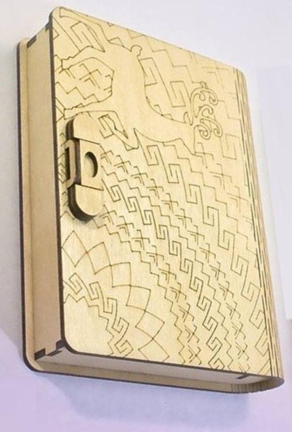 Laser Cut Wooden Books Box with a Clasp Layout CDR File