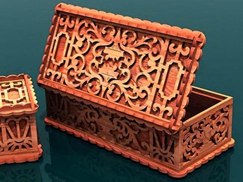 Laser Cut Wooden Box Template Jewelry Box Design Vector File | Vectors File